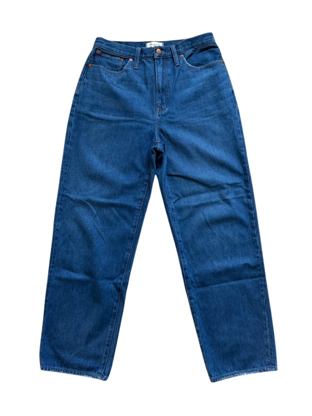 Madewell Baggy Straight Jeans Womens 30 Blue High Rise Cotton Hemp